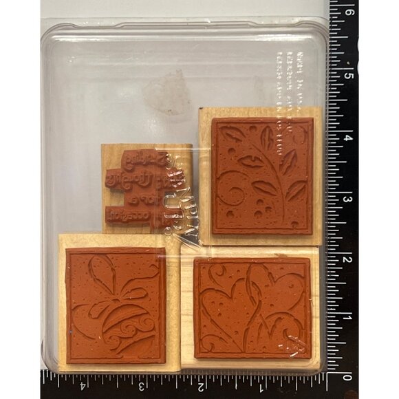 Stampin Up! Happy Occasions Wood Mounted Rubber Stamp Set Heart happy thoughts - Picture 3 of 4